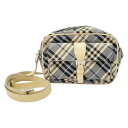 ◆◆【中古】BURBERRY BLUE LABEL バーバリーブルーレーベル バッグ ショルダーバッグ 黒/ベージュ Bランク