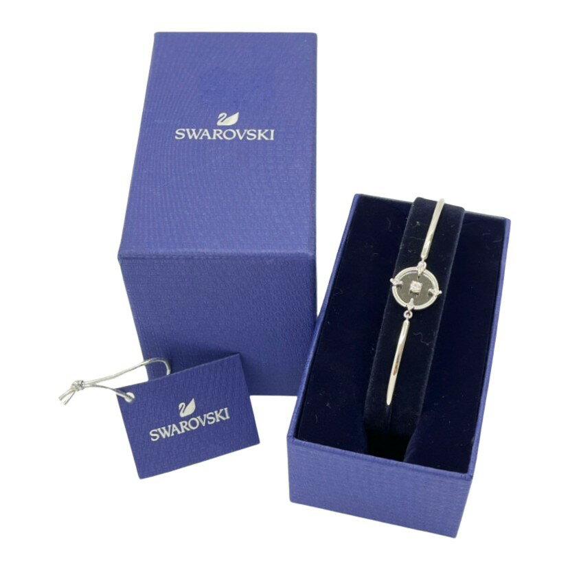 ◆◆【中古】SWAROVSKI スワロフスキー バングル　ホワイト　箱付き　M Bランク