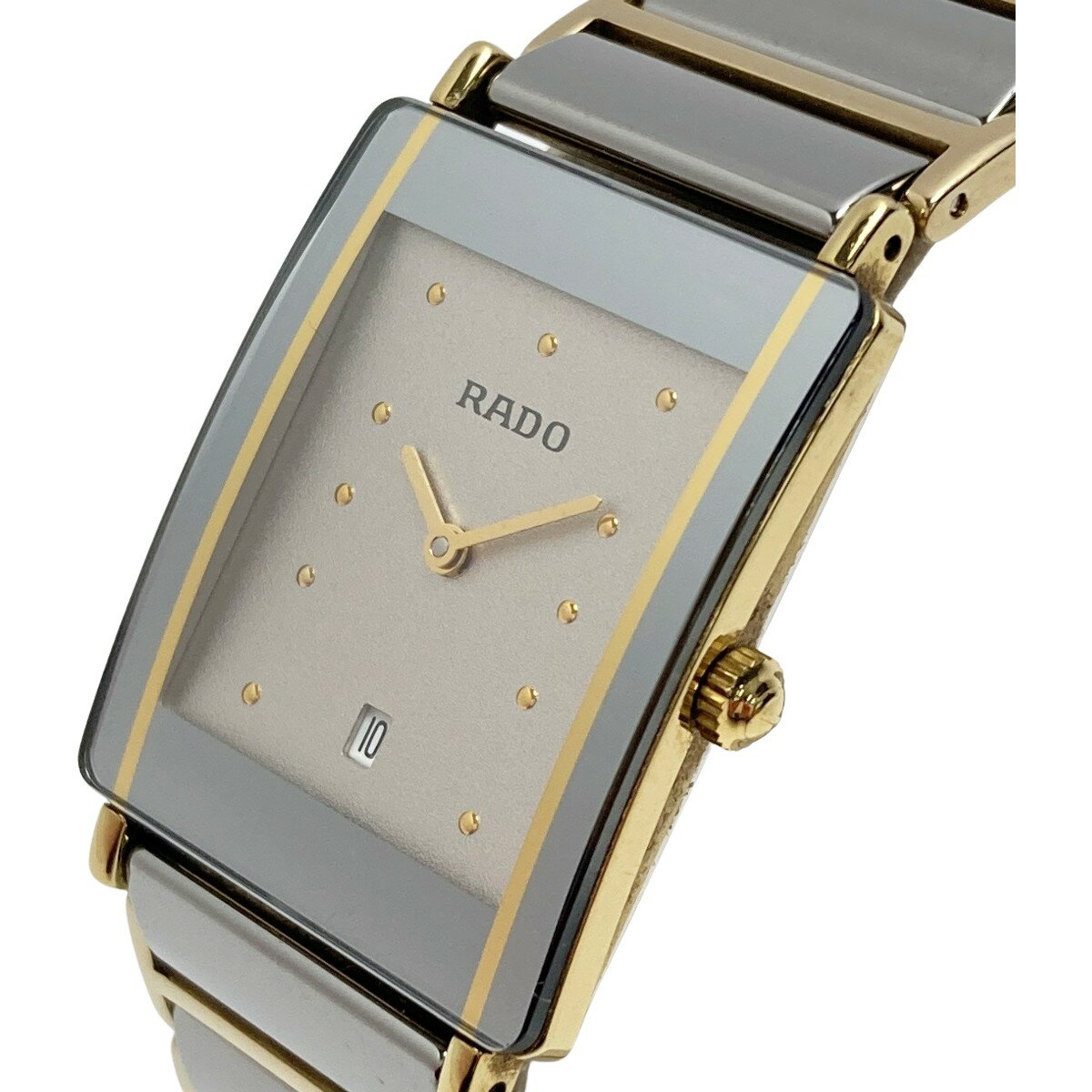 ☆☆【中古】RADO ラドー ダイヤスター デイト 160.0381.3 シルバー クォーツ メンズ 腕時計 DIASTAR Bランク