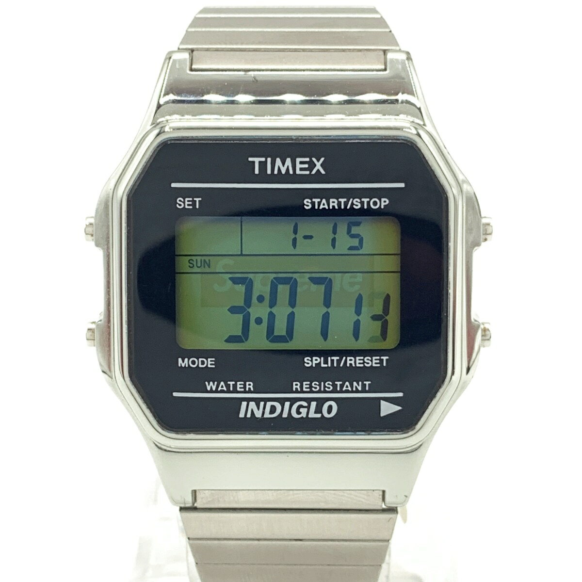 〇〇【中古】TIMEX タイメックス Supreme シュプリーム コラボ クォーツ 腕時計 TW2U03500 シルバー Bランク