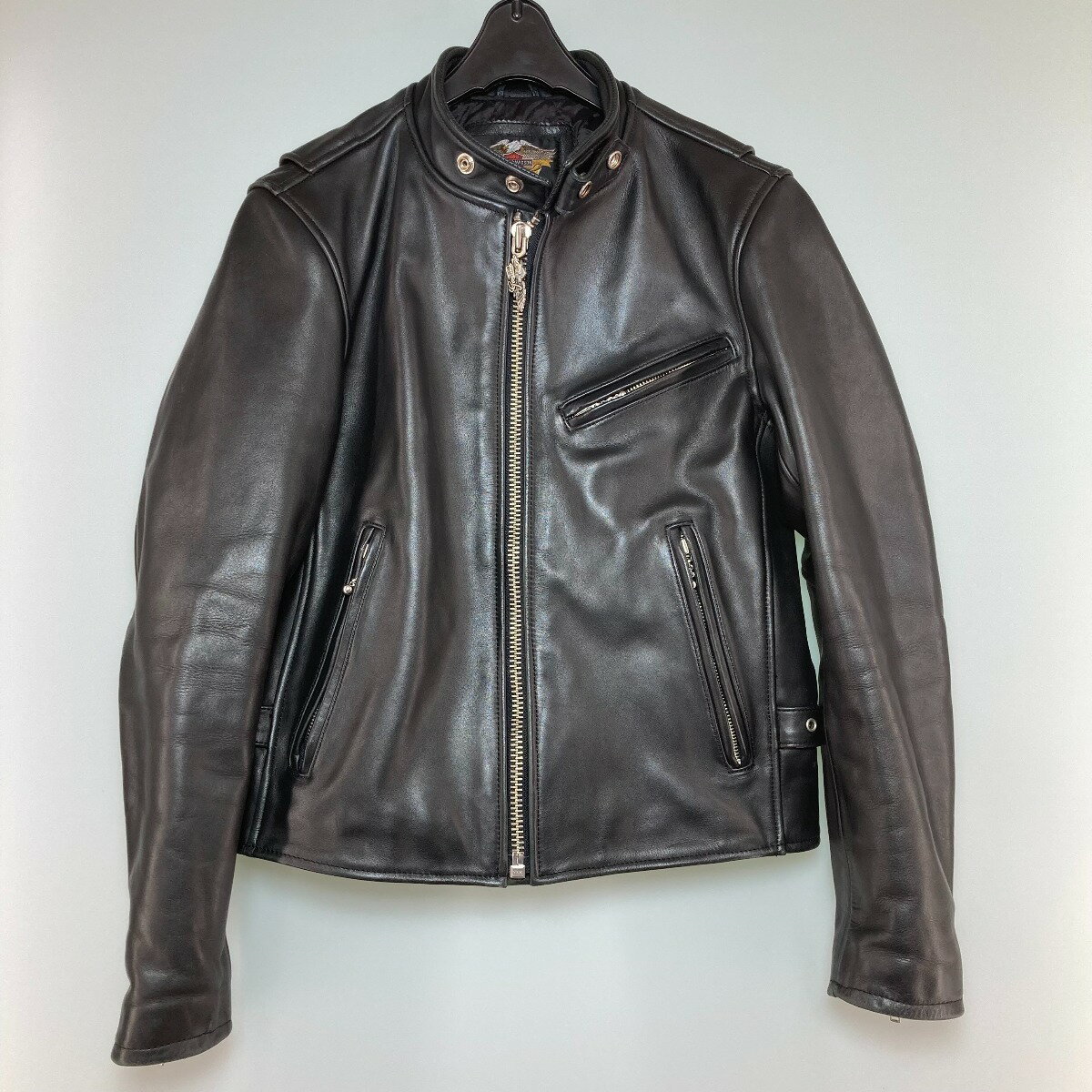 ◎◎【中古】HARLEY-DAVIDSON ハーレーダビッドソン シングル ライダースジャケット M 牛革 3099182 Cランク