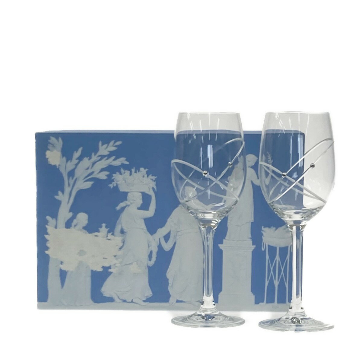 ☆☆【中古】Wedgwood ウェッジウッド プロミシス ウィズ ディス リング ワイングラス ペア Aランク