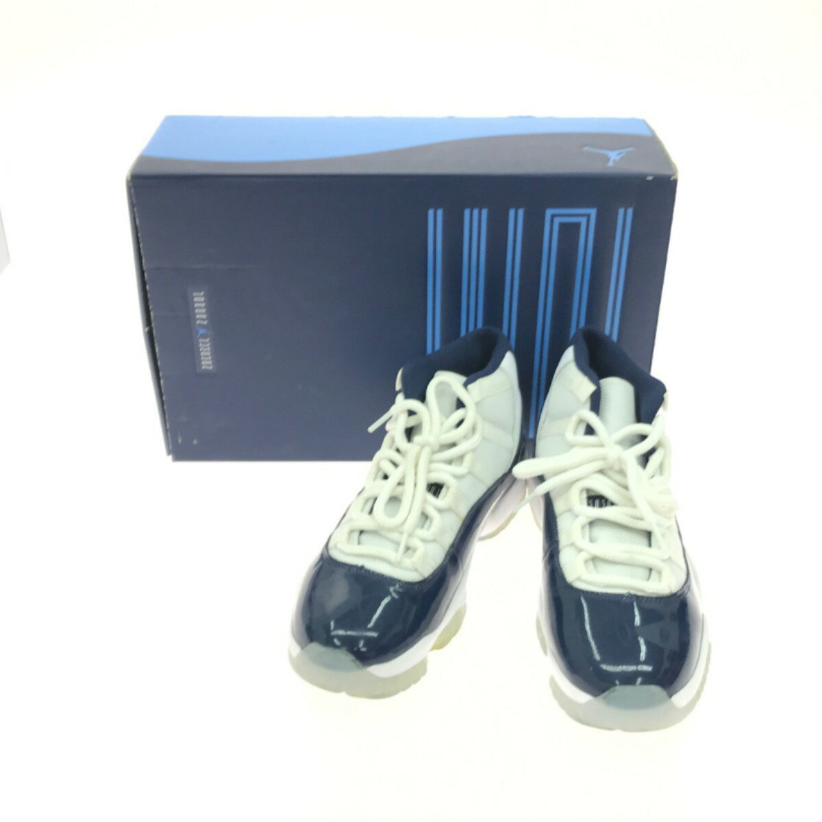 ▼▼【中古】NIKE ナイキ AIR JORDAN 11 RETRO 378037123 ネイビー×ホワイト Bランク