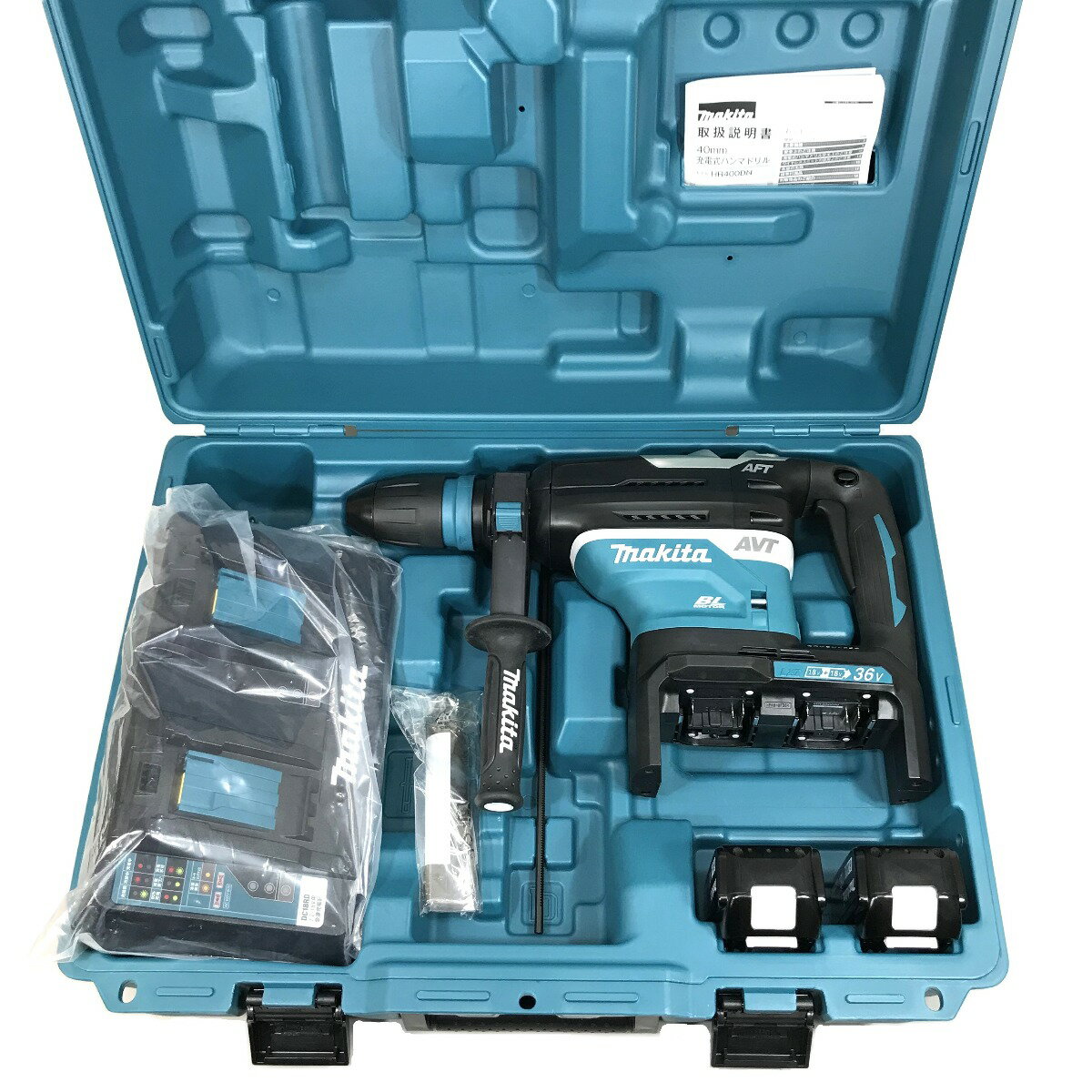 ##【中古】MAKITA マキタ 40mm 充電式ハンマドリル HR400DPG2N 充電器・充電池2個・ケース付 Bランク