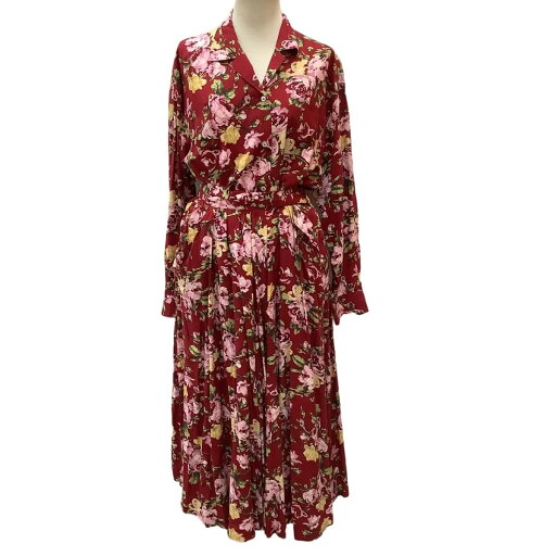 【中古】INGEBORG インゲボルグ レディース 花柄 セットアップ シャツ スカート レッド Bランク 【中古】INGEBORG インゲボルグ レディース 花柄 セットアップ シャツ スカート レッド Bランク