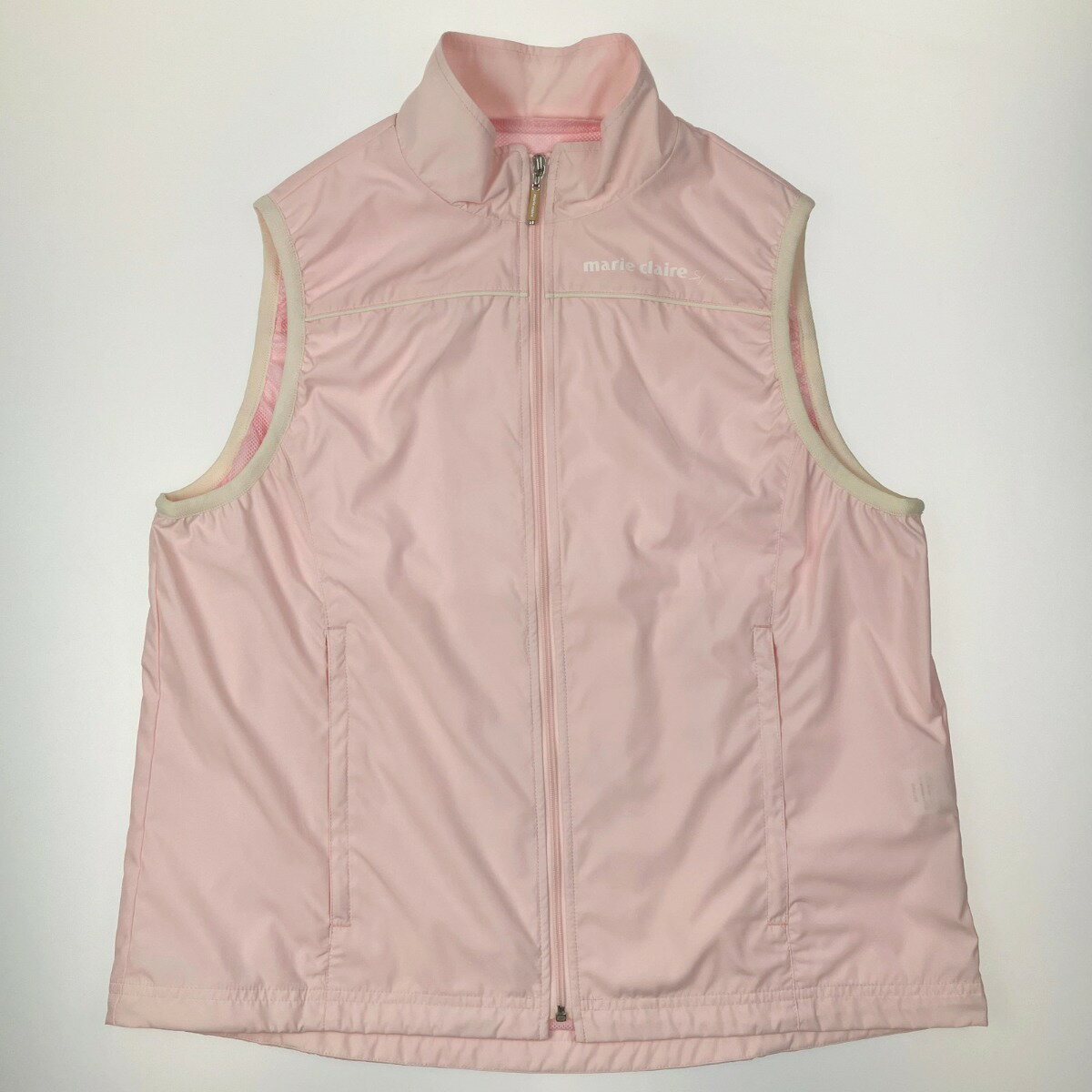 ▽▽【中古】marie claire マリークレール レディース ゴルフウェア ベスト ライトピンク SIZE LL Bランク
