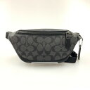 〇〇【中古】COACH コーチ シグネチャー ウエストバッグ ボディバッグ CJ707 ブラック Sランク