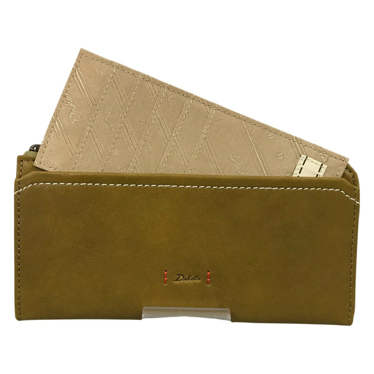 ##【中古】Dakota ダコタ ピアッタ L字ファスナー長財布 0031534 カーキーグリーン Aランク