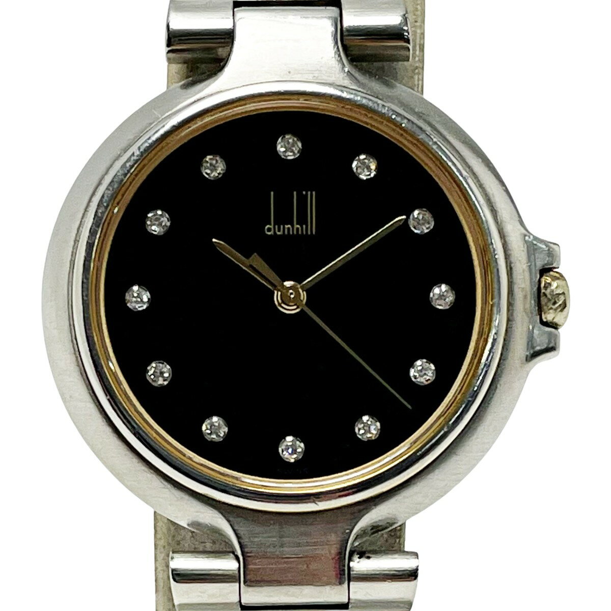☆☆【中古】dunhill ダンヒル ミレニアム 12Pダイヤ シルバー×ゴールド クォーツ メンズ 腕時計 Cランク