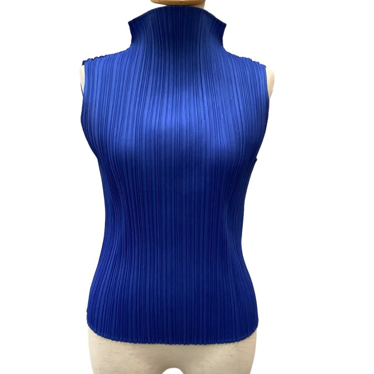 ♪♪【中古】ISSEY MIYAKE イッセイミヤケ PLEATS PLEASE ノースリーブカットソー SIZE 3 PP87-JK663 ブルー Bランクのサムネイル