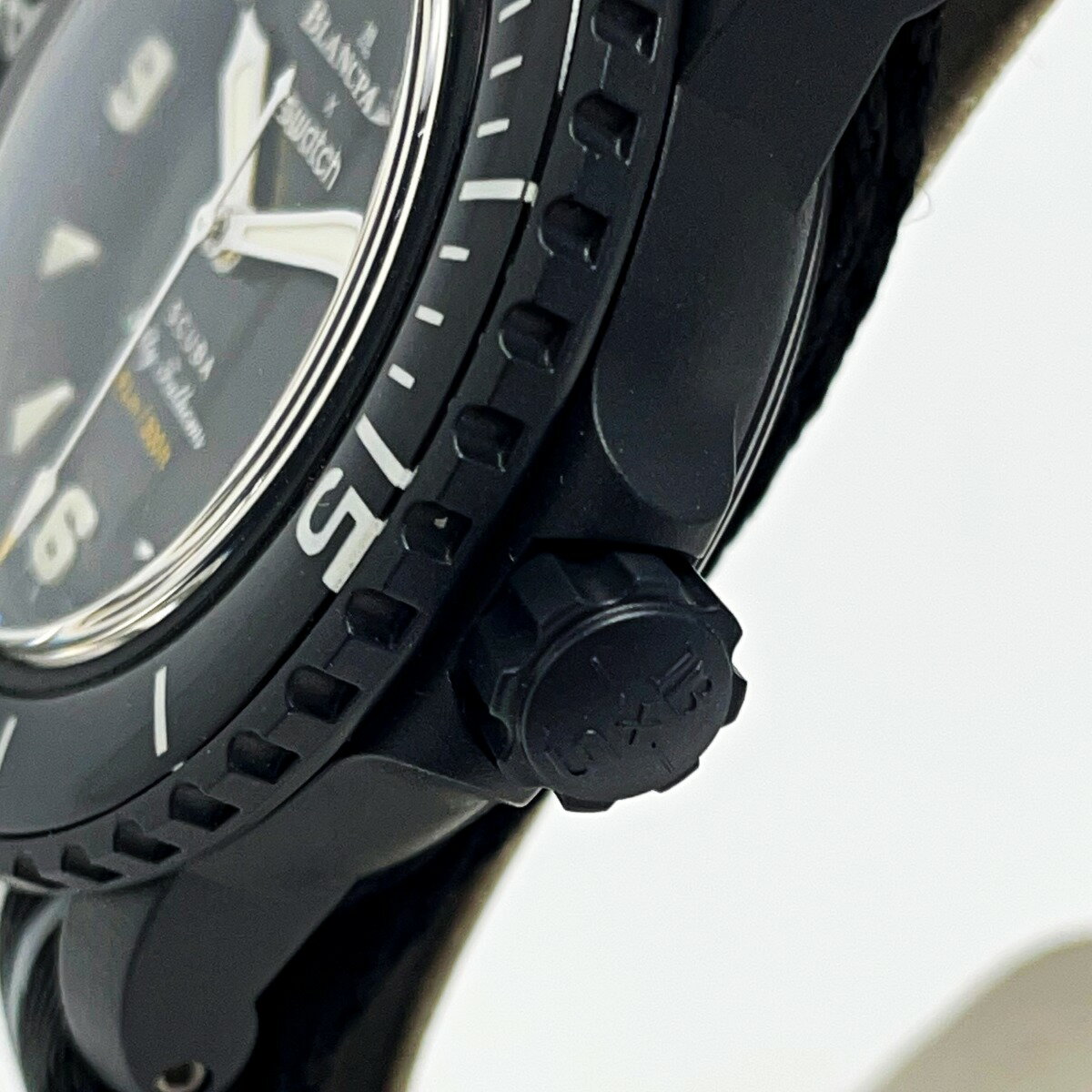 ☆☆【中古】SWATCH スウォッチ BLANCPAINxSWATCH フィフティファゾムス オーシャンオブストーム S035B400 自動巻き 腕時計 箱有 Aランク