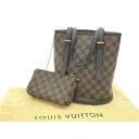 ▼▼【中古】LOUIS VUITTON ルイヴィトン トートバッグ バケット ポーチ付 ダミエ マレ N42240 Bランク