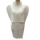 【中古】ISSEY MIYAKE イッセイミヤケ プリーツ 変形 重ね着風 チュニック SIZE L IM61FJ965 ホワイト Bランク