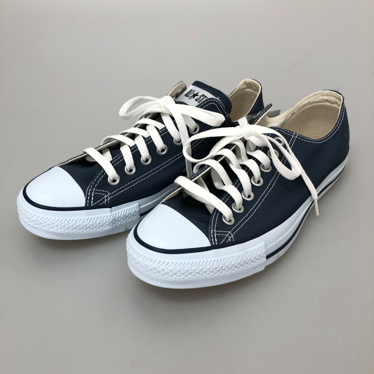 □□【中古】CONVERSE コンバース スニーカー キャンバス オールスター オックス 27.5cm 本体のみ M9697 ネイビー Aランク