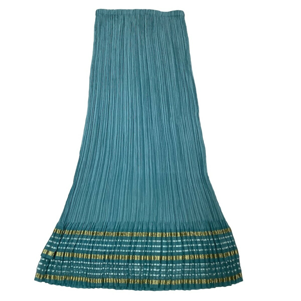 【中古】ISSEY MIYAKE イッセイミヤケ 変形 プリーツ ラメ SIZE 2 IM12FG910 エメラルドグリーン Bランク