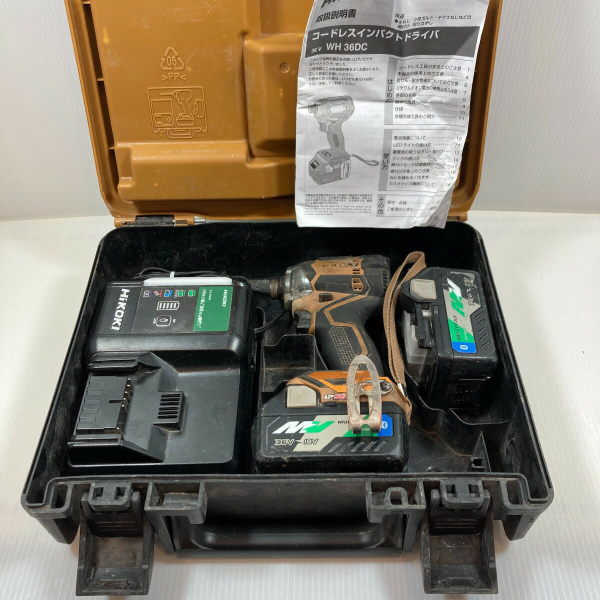 κκ【中古】HiKOKI ハイコーキ 電動工具 インパクトドライバ コードレス式 36v J6206149xxx WH36DC キャメル Cランク