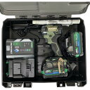 ЗЗ【中古】HiKOKI ハイコーキ 36v インパクトドライバ バッテリーx2 充電器 ケース付 WH36DD フォレストグリーン Sランク