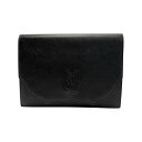 ☆☆【中古】Yves Saint Laurent イブサンローラン YSLロゴ クラッチバッグ ブラック レザー ヴィンテージ Cランク