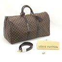 $$【中古】LOUIS VUITTON ルイヴィトン ダミエ キーポルバンドリール55 N41414 Aランク