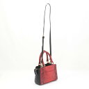 $$【中古】パイソン バッグ 2WAYバッグ ブラック×レッド Aランク(4)