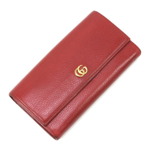 $$【中古】GUCCI グッチ 長財布 ダブルG コンチネンタル・ウォレット 456116 レッド Cランク $$【中古】GUCCI グッチ 長財布 ダブルG コンチネンタル・ウォレット 456116 レッド Cランク