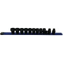 ЗЗ【中古】Blue Point 3/8スタッビーインパクトソケットセット 11個+ホルダー付 10mm欠品 212BLPRFMIM Cランク