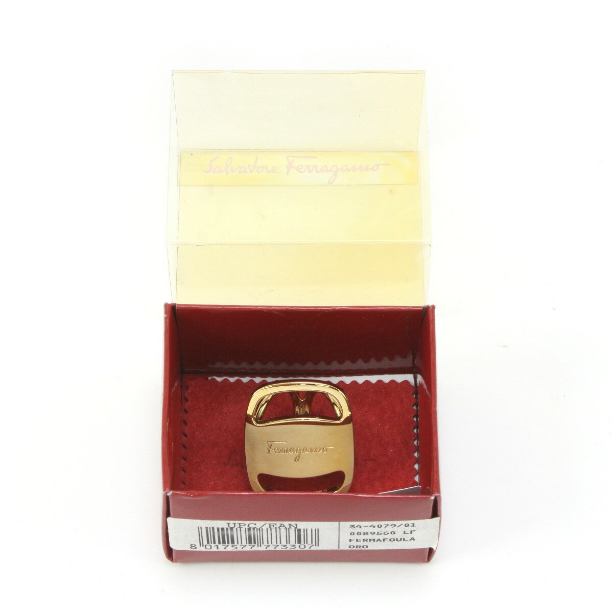$$【中古】Salvatore Ferragamo サルヴァトーレフェラガモ スカーフリング ゴールド色 Aランク