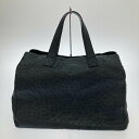 □□【中古】 ボストンバッグ オーストリッチ ブラック Cランク