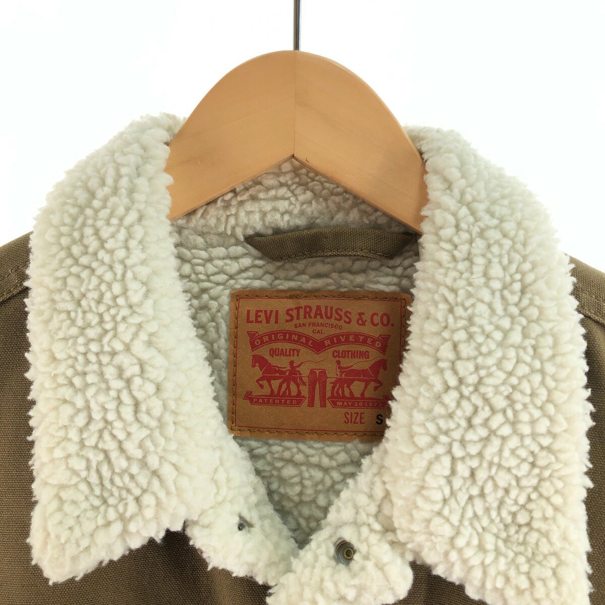 〇〇【中古】LEVI'S リーバイス メンズ ボアジャケット サイズS ブラウン×ホワイト Bランク