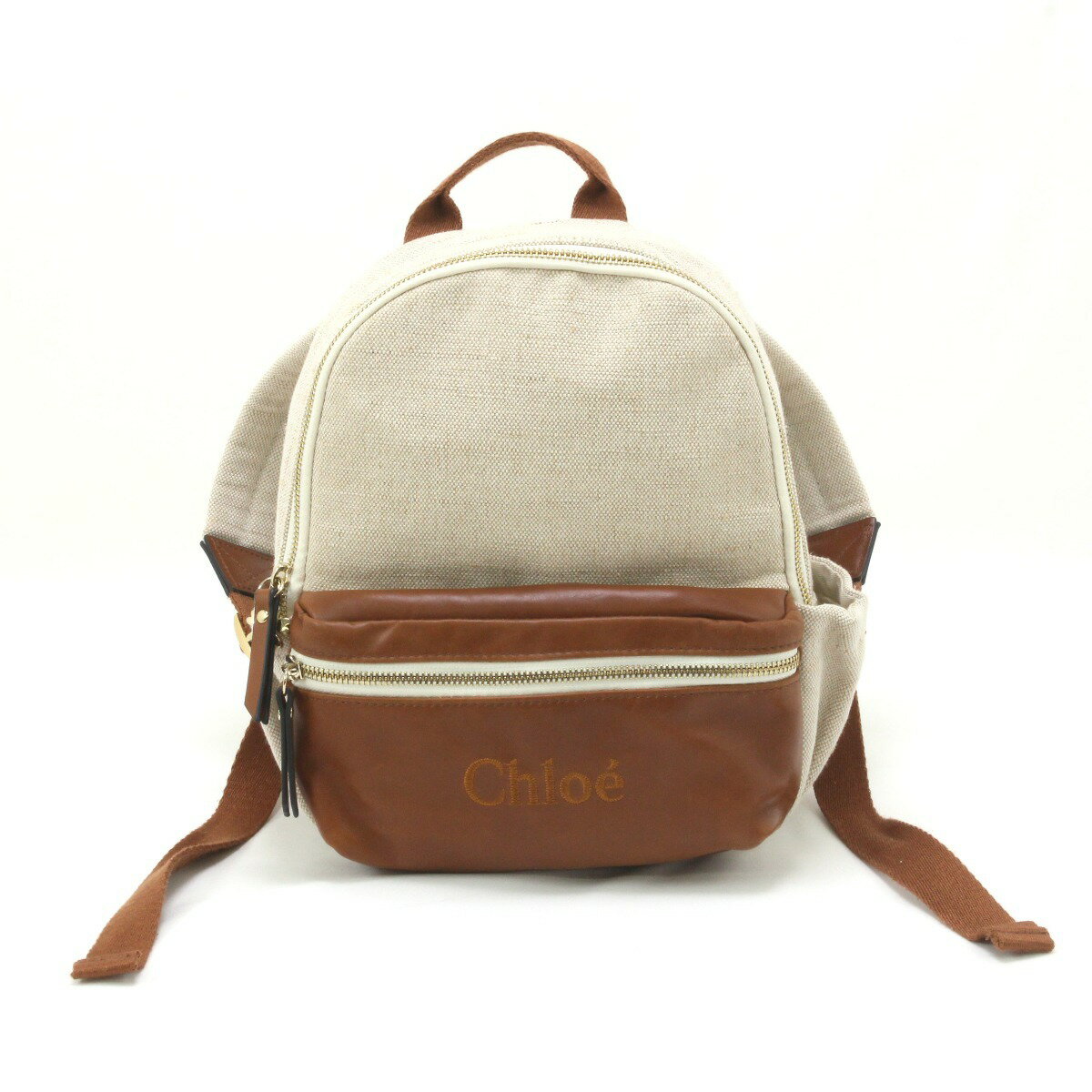 $$【中古】Chloe クロエ リュック ファスナー引っ掛かり有 ベージュxブラウン Bランク