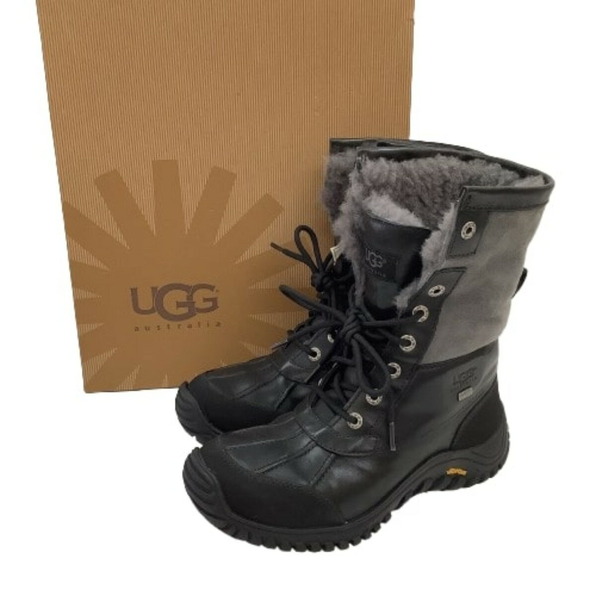 【日本未発売・新品】UGG ロングブーツ 防水 ボア ビブラムソール 厚底 23 日本未発売・新品】UGG ロングブーツ 防水 ボア ビブラムソール