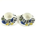 $$【中古】ARABIA アラビア イエローパラティッシ コーヒーカップ&ソーサー 旧ロゴ 2Pセット Aランク