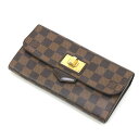 $$【中古】LOUIS VUITTON ルイヴィトン ダミエ ポルトフォイユ ローズベリー 長財布 N63017 Cランク