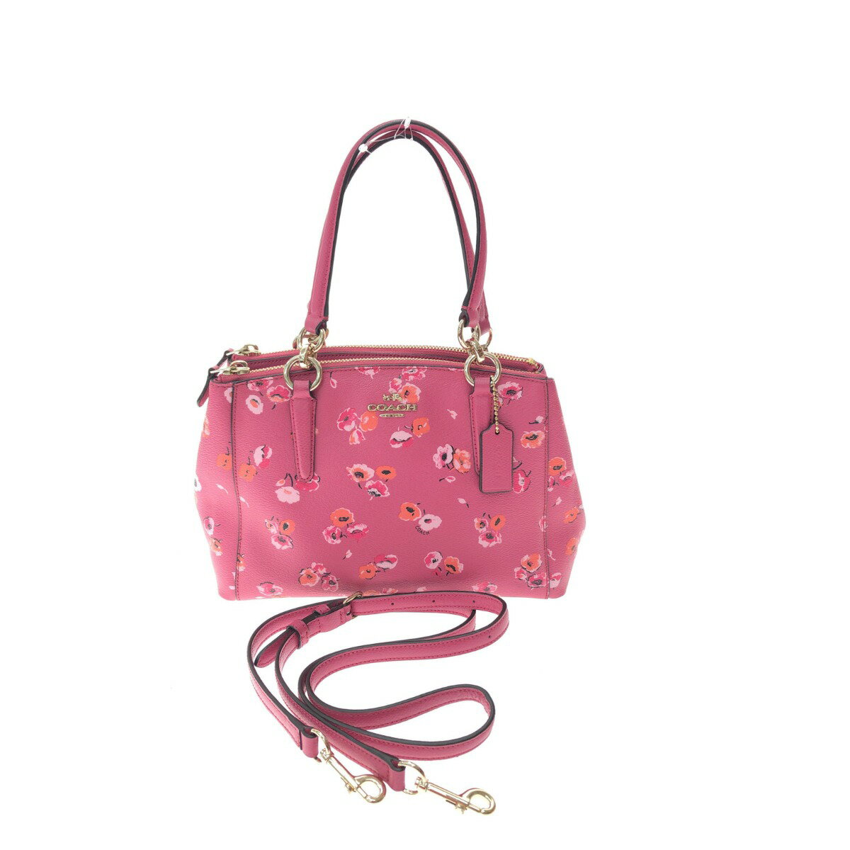 ▼▼【中古】COACH コーチ レディース 2WAYバッグ ワイルドフラワー ミニクリスティーキャリーオール F37421 ピンク Aランク