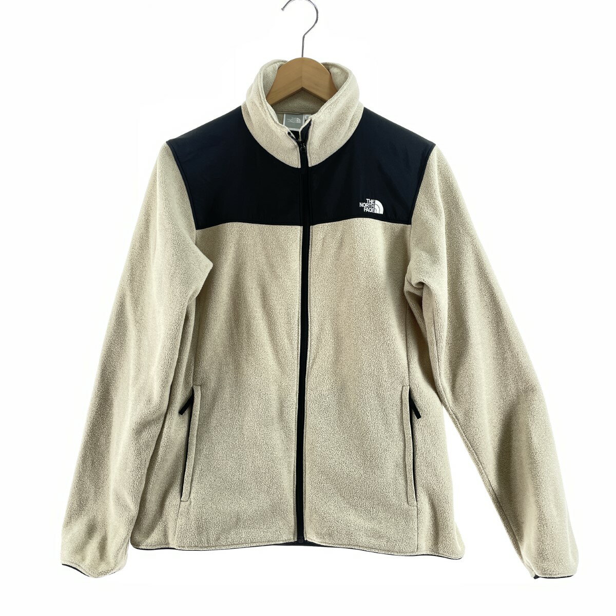 〇〇【中古】THE NORTH FACE ザノースフェイス レディース マウンテン バーサ マイクロ フリース ジャケット サイズXL NLW71904 ベージュ Bランク