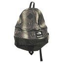 △△【中古】THE NORTH FACE ザノースフェイス Supreme リュック スネークスキン ライトウェイトデイパック NF0A3KVJ グレー×ブラッ...