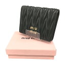△△【中古】MIU MIU マテラッセ 二つ折り財布 5MV204 N88 ブラック 箱・布袋付 Bランク