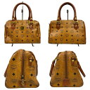##【中古】MCM エムシーエム ミニボストンバッグ ヴィセトス ジャンク品 ブラウン Dランク