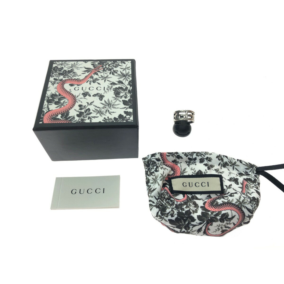 ▼▼【中古】GUCCI グッチ ユニセックス シルバーアクセサリー Gスクエア リング 17号 指輪 Bランク