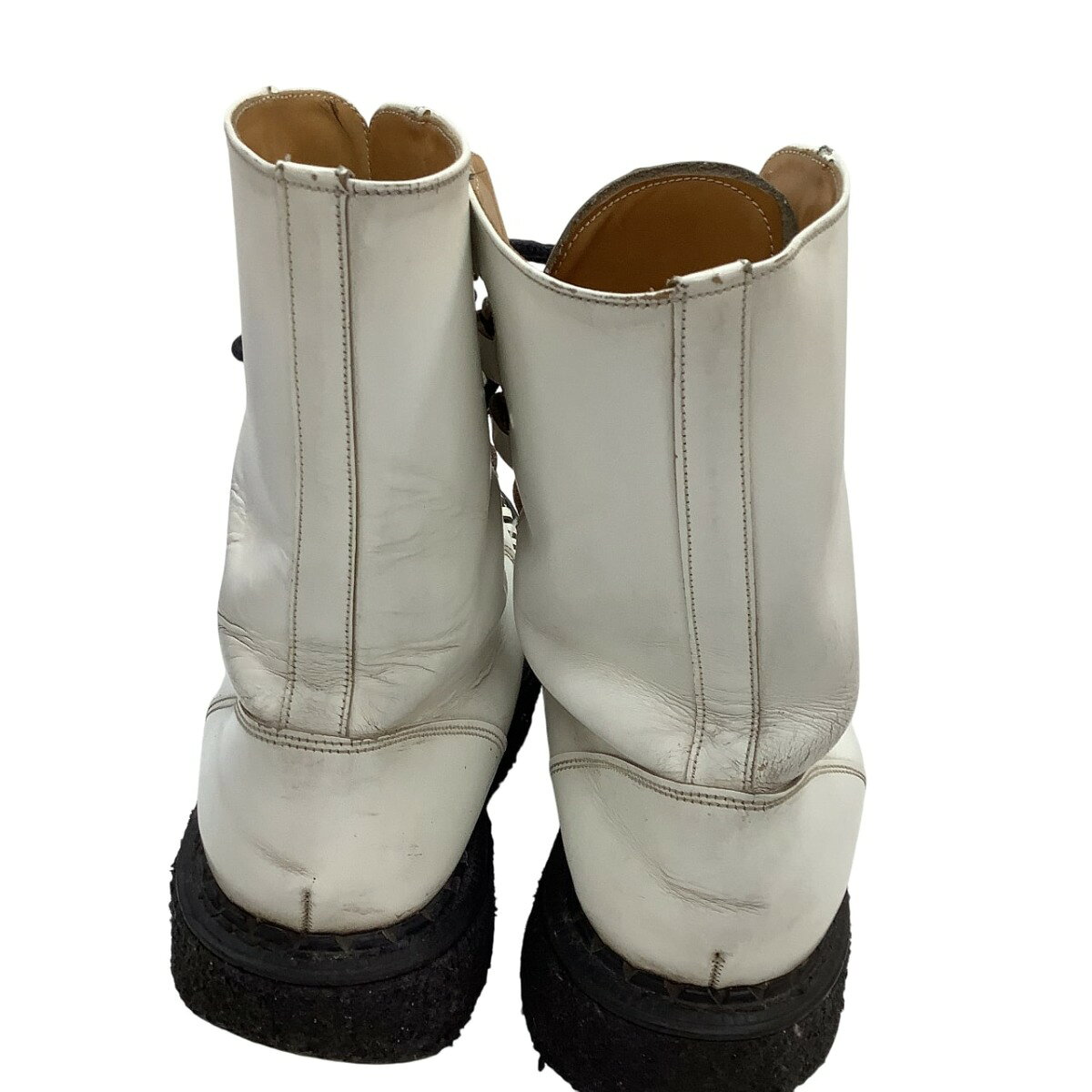 【中古】GEORGE COX ジョージコックス GLAY TERU 6Dリング レースアップブーツ SIZE 8 ホワイト Bランク