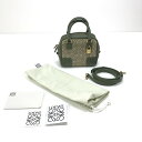 $$【中古】LOEWE ロエベ 2WAYショルダーバッグ アマソナ16 アナグラム ジャカード 鍵欠品 A039N21X03 グリーン Bランク