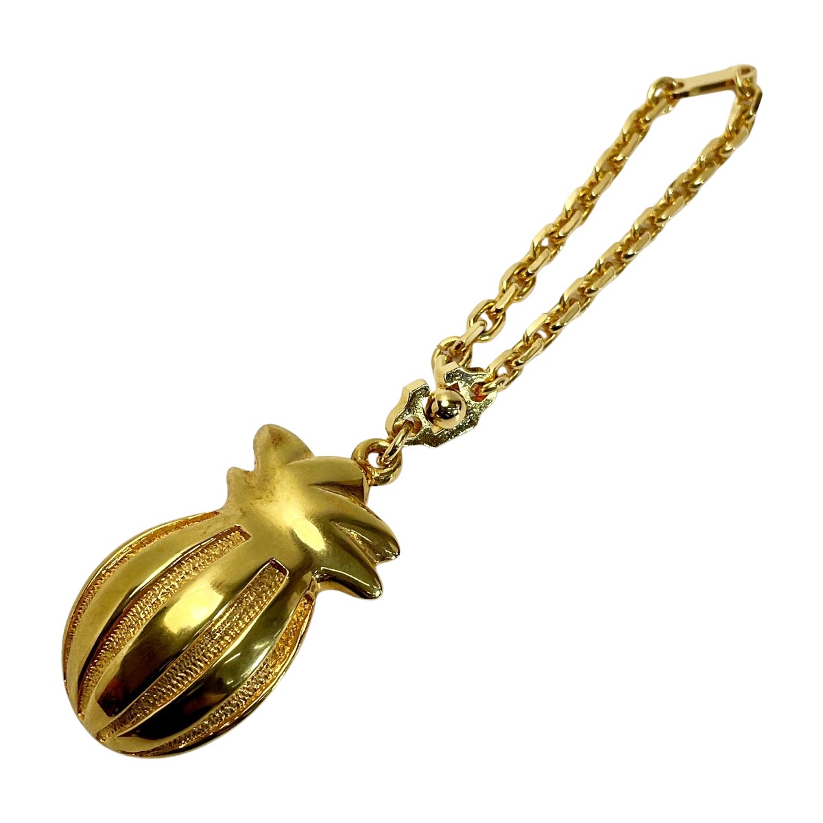 ☆☆【中古】CELINE セリーヌ メッキ パイナップル ゴールド アクセサリー チェーン チャーム　袋 箱有 Cランク