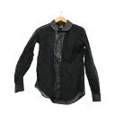△△【中古】BLACK COMME des GARCONS ラウンドカラーシアーシャツ SIZE M 1F-B023 ブラック Bランク(4)