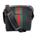 ☆☆【中古】GUCCI グッチ シェリーライン キャンバス/レザー 631195 ブラック ショルダーバッグ レディース 袋有 Cランク(4)