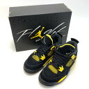 ☆☆【中古】NIKE ナイキ AIR JORDAN 4 RETRO 408452-017 ブラック×イエロー スニーカー SIZE 23cm レディース 箱付き Bランク