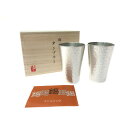▼▼【中古】大阪錫器株式会社 伝統的工芸品 錫製 タンブラー 六花 中ペア 木箱入 Aランク