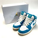 ☆☆【中古】NIKE ナイキ AIR JORDAN1 スニーカー DQ8423-400 ホワイト×ブルー SIZE 24cm レディース 箱付き Bランク