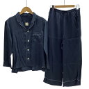 【中古】Fee シルク100% パジャマ ナイトウェア SIZE S ネイビー Aランク