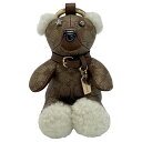 ☆☆【中古】COACH コーチ テディベア くま シグネチャー チャーム キーホルダー Cランク