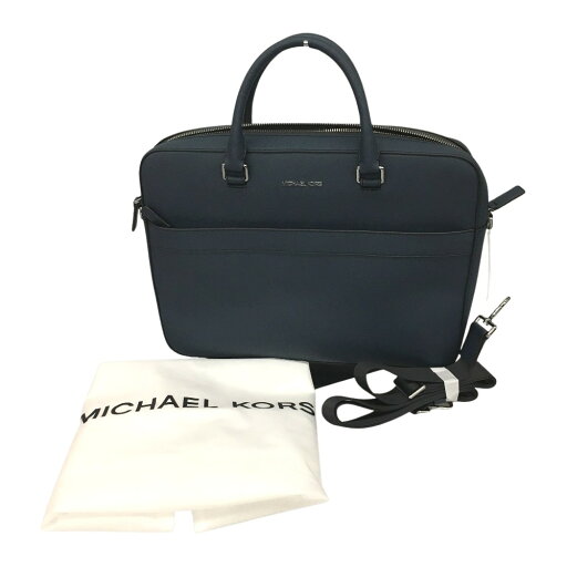 △△【中古】MICHAEL KORS マイケルコース ビジネスバッグ 2WAY 37U9LHRA2L ハリソン レザー フロント ジップ ブリーフケース ネイビー Bランク △△【中古】MICHAEL KORS マイケルコース ビジネスバッグ 2WAY 37U9LHRA2L ハリソン レザー フロント ジップ ブリーフケース ネイビー Bランク